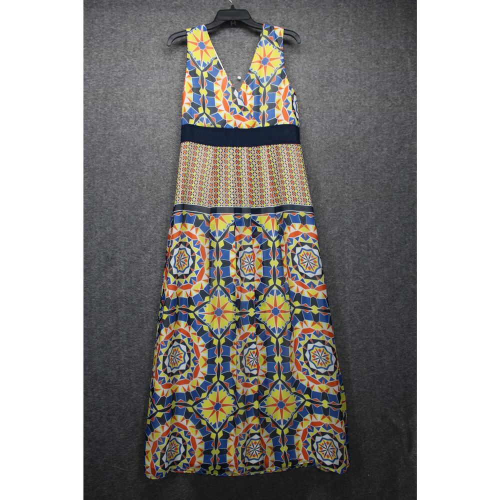 Ann Taylor Multicolor Kaleidoscope Maxi Dress Womens 8 Sleeveless - Picture 2 of 6